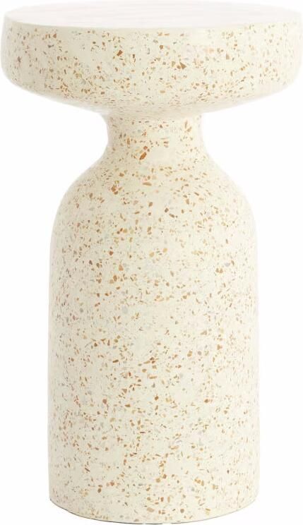 Light & Living Ronde Bijzettafel Moravit Terrazzo Ø32cm Crème