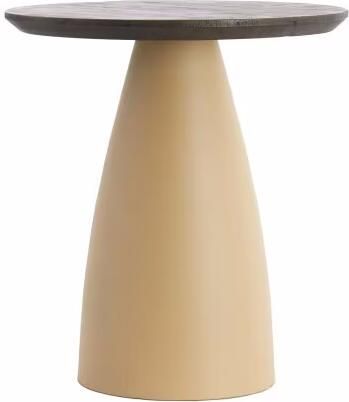 Light & Living Ronde Bijzettafel Ocana Hout en metaal Ø45cm Bruin