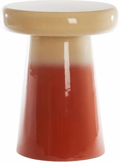 Light & Living Ronde Bijzettafel Sakiz Keramiek Ø40cm Crème Oranje