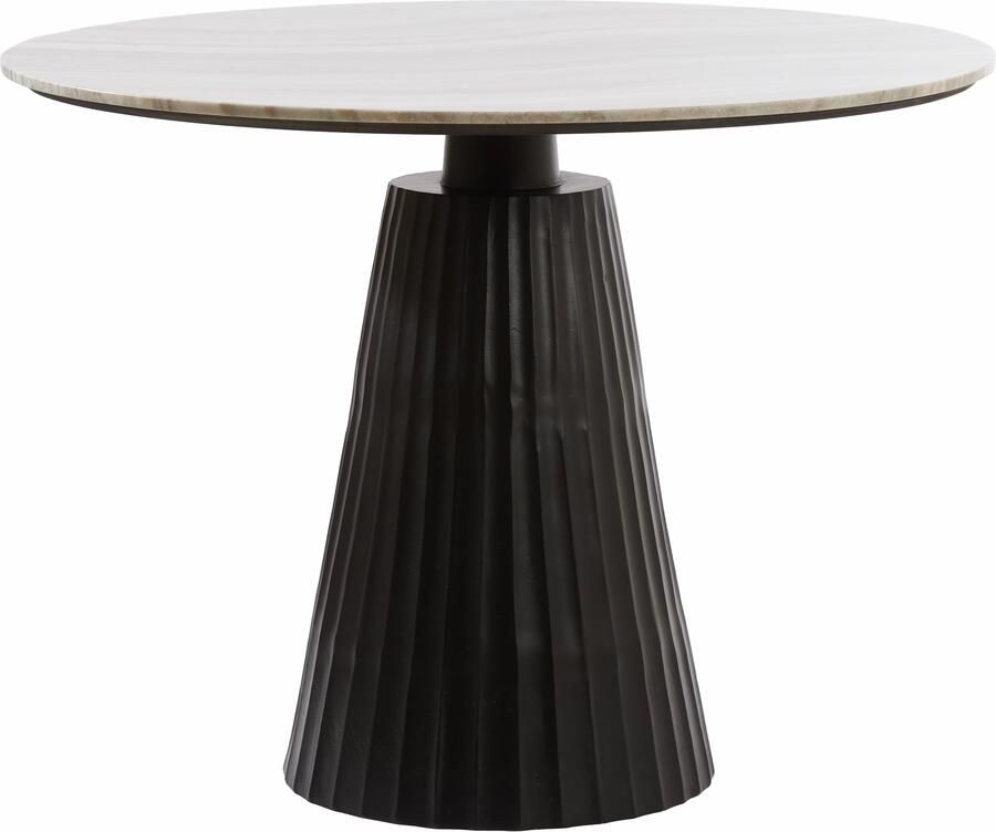 Light & Living Light&living Eettafel Ø100x75 cm RIANNE marmer taupe-mat zwart