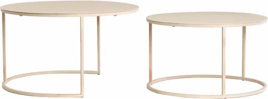 Light & Living Salontafel Sadar Set van 2 stuks Zand Bruin Rond