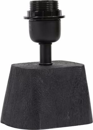 Light & Living Tafellamp Kardan Mangohout 19cm Mat Zwart (excl. kap)