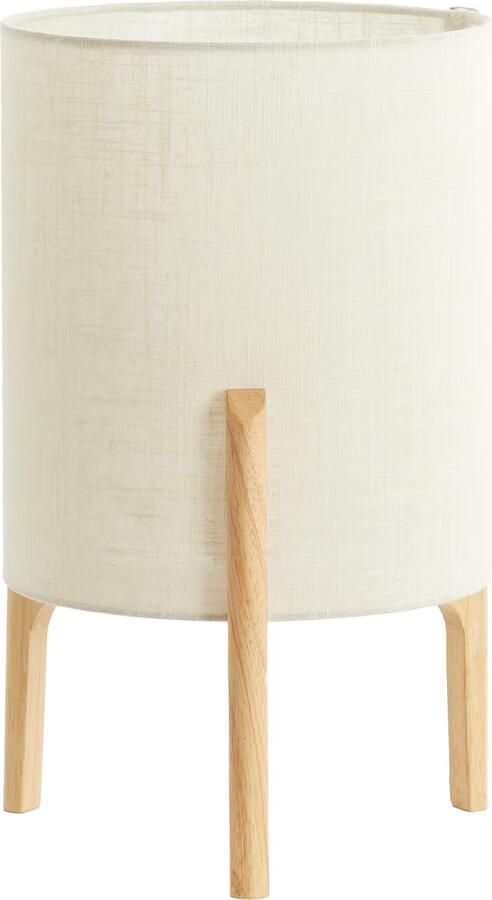 Light & Living Tafellamp Litto Linnenlook en hout 44cm Naturel Rond