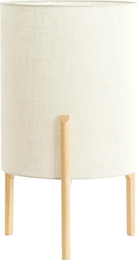 Light & Living Tafellamp Litto Linnenlook en hout 58cm Naturel Rond