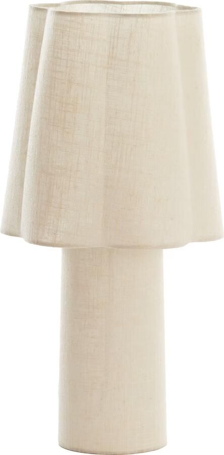 Light & Living Tafellamp Musaby Linnen 50cm Naturel Rond