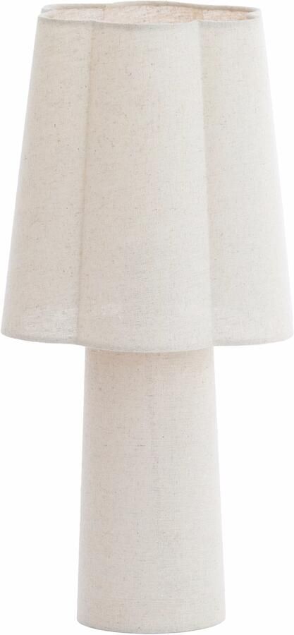 Light & Living Tafellamp Musaby Linnen 50cm Wit Rond