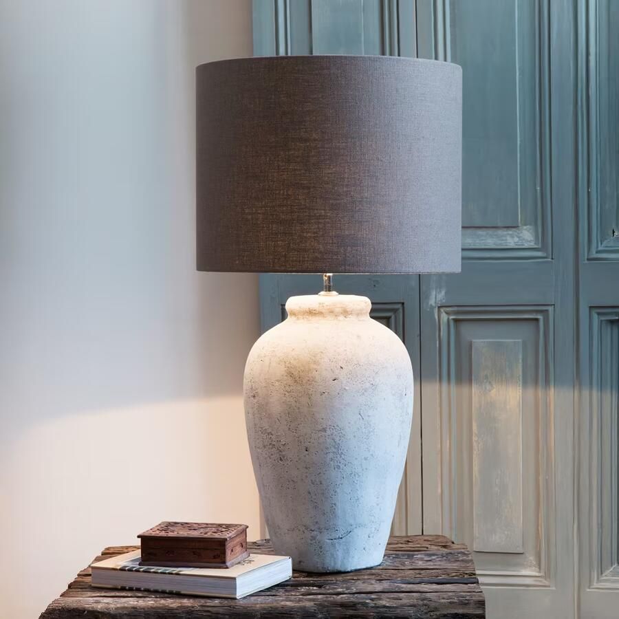 Light & Living Tafellamp Vesuvius Keramiek Lichtgrijs (excl. kap)