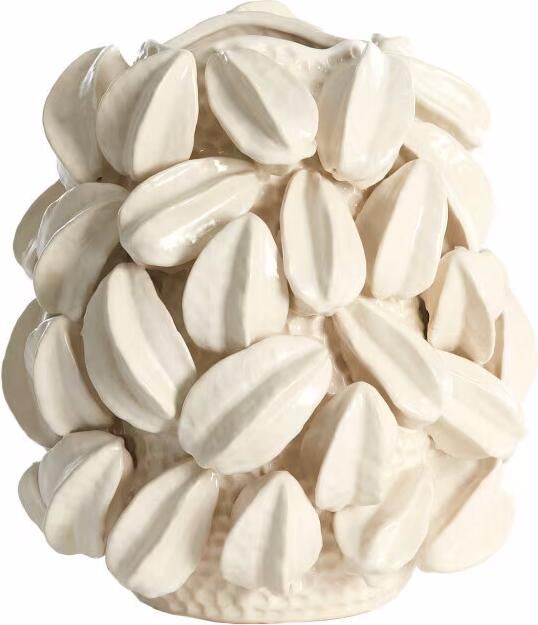 Light & Living Vaas Carambola Keramiek 37cm Crème Ovaal