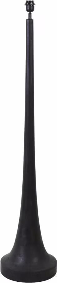Light & Living Vloerlamp Jovany Hout 135cm Mat Zwart (excl. kap) Rond