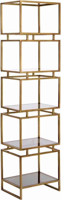 Light & Living Wandkast Lucambo Metaal en Glas 180 x 45cm Antiek Brons