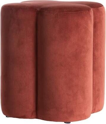 Light & Living Poef Nalani Velvet Bordeaux