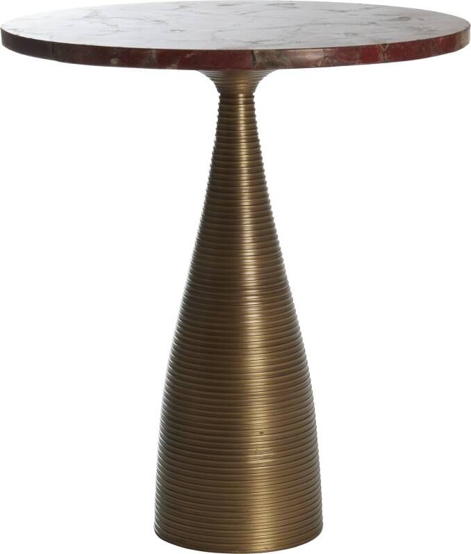 Light & Living Light&living Bijzettafel Ø52x59 cm BAHIA rood agaat+antiek brons
