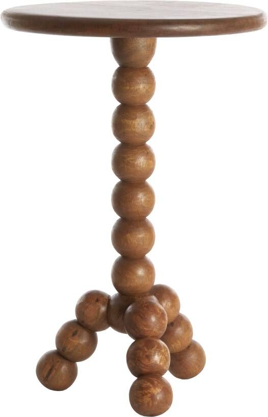 Light & Living Ronde Bijzettafel Veglio Mangohout Bruin