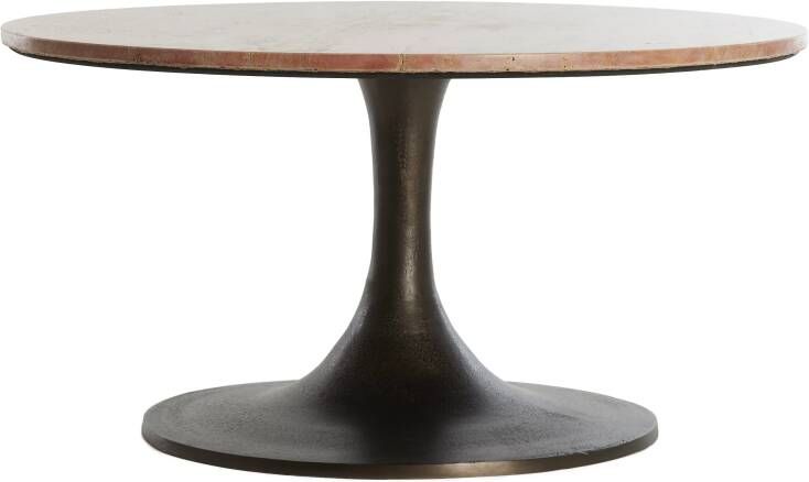 Light & Living Ronde Salontafel Dolin Travertin 75cm Rood