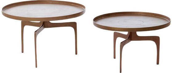 Light & Living Light&living Salontafel S 2 Ø64x39+Ø75x44 cm PANO donker brons - Foto 2