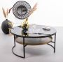 Light & Living Light&living Salontafel Ø88x40 cm ROWDY glas zwart+antiek brons - Thumbnail 2