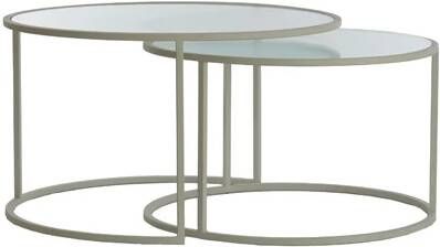 Light & Living Salontafel Talca Set van 2 stuks Crème Rond