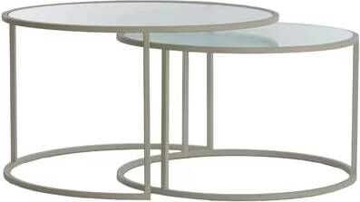 Light & Living Salontafel Talca Set van 2 stuks Crème Rond