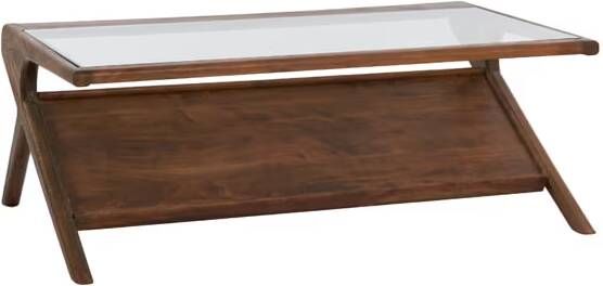 Light & Living Salontafel Yuki Acaciahout en glas 112 x 70cm Bruin