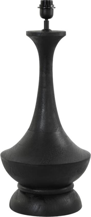 Light & Living Tafellamp Nicolo Mangohout 66cm Mat Zwart (excl. kap)