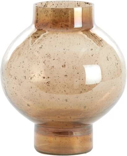 Light & Living Light&living Vaas Ø26x30 cm DUSIT glas steenslag amber