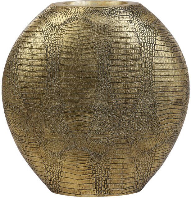 Light & Living Skeld Krokodillen Vaas M Brons Goud 39 x 11 x 40cm Grote Ronde Vaas Croco Woondecoratie Dierenprint - Foto 3