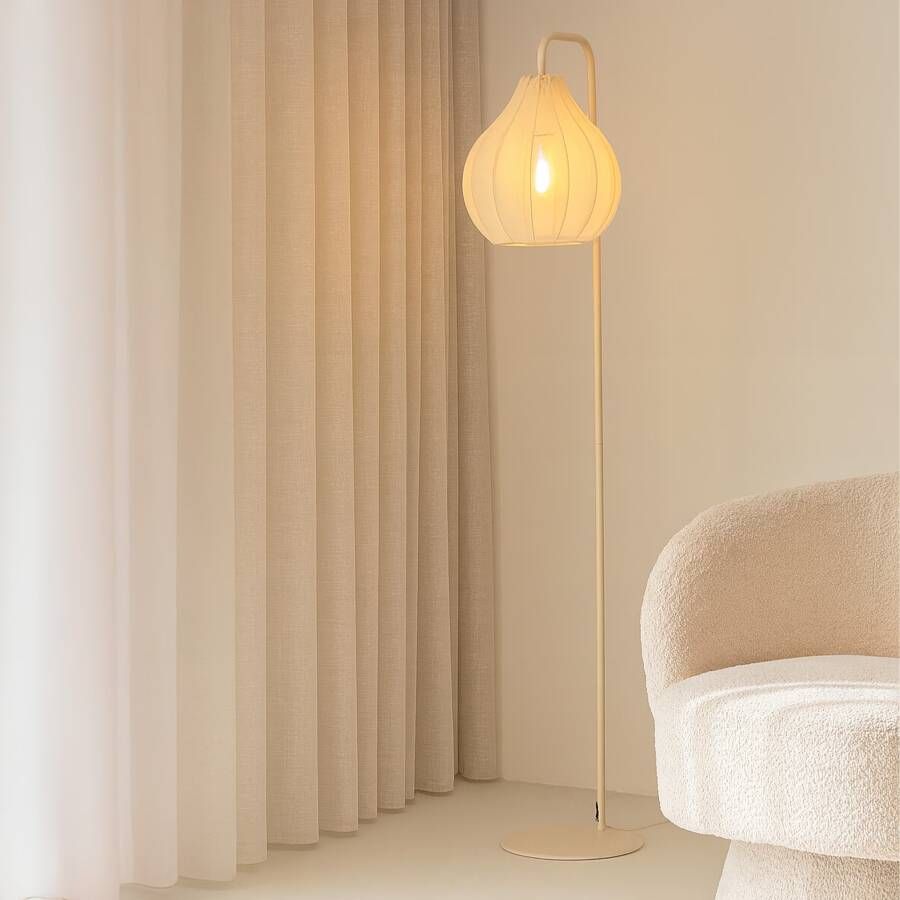 Light & Living Vloerlamp Elati 156cm hoog Zand Japandi