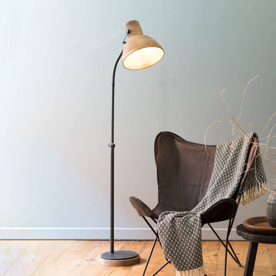 Light & Living Vloerlamp Imbert donker bruin-mat zwart