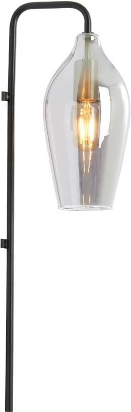 Light & Living Wandlamp Lukaro Glas Smoke Mat Zwart