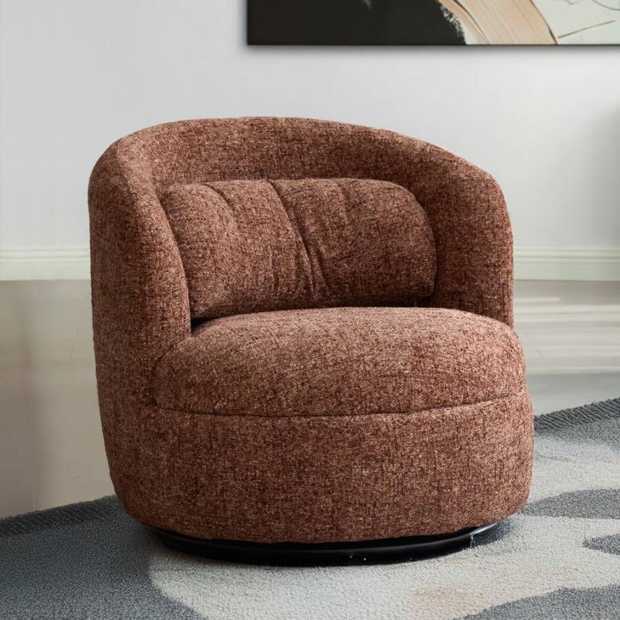 Livingfurn | Fauteuil Britt Bordeaux | Zitmeubels woonkamer | Draaifauteuil