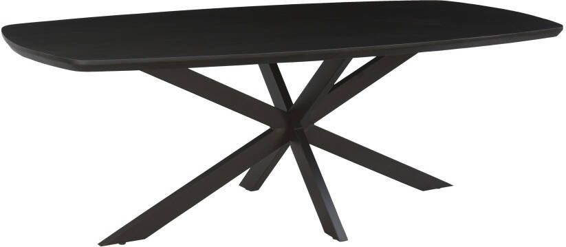 Livingfurn Eettafel 'Jesper' Mangohout 230 x 105cm kleur Zwart