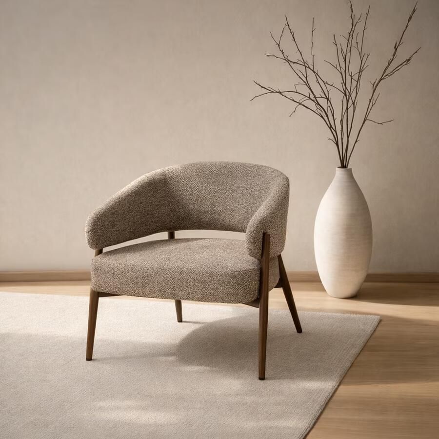Livingfurn Fauteuil Dilan Hush Walnut Beige