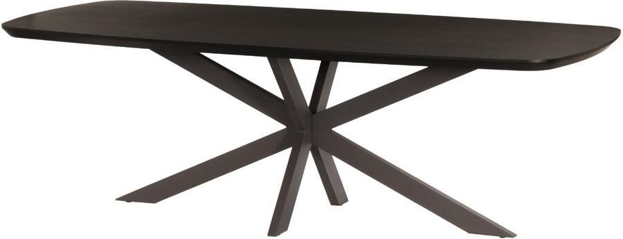 Livingfurn Deens Ovale Eettafel Santino Eiken 240 x 105cm Espresso Ovaal