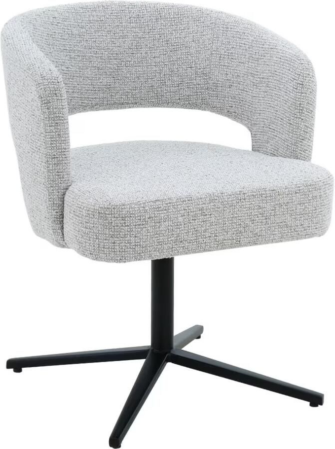 Livingfurn Draaibare Eetkamerstoel Isabel Structuurstof Beige