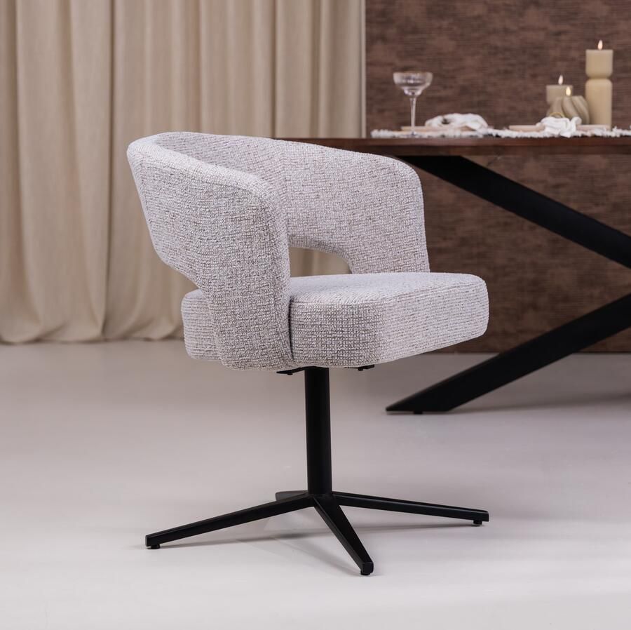 Sohome Draaibare Eetkamerstoel Imane Structuurstof Beige