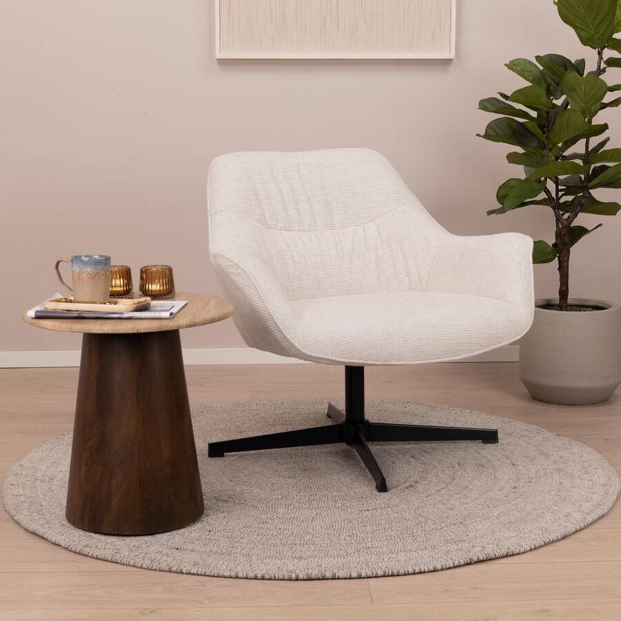 Livingfurn | Fauteuil Daphne Sand | Zitmeubels woonkamer | Fauteuil
