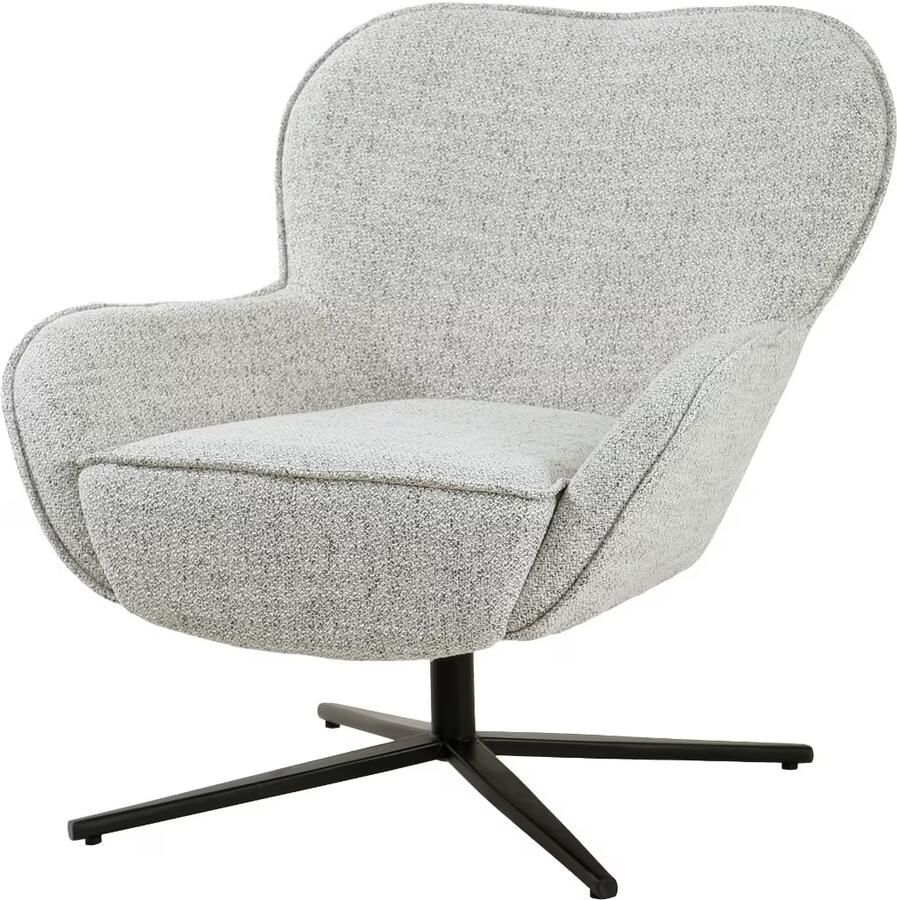 Livingfurn Draaifauteuil Sven Geweven stof Bisque