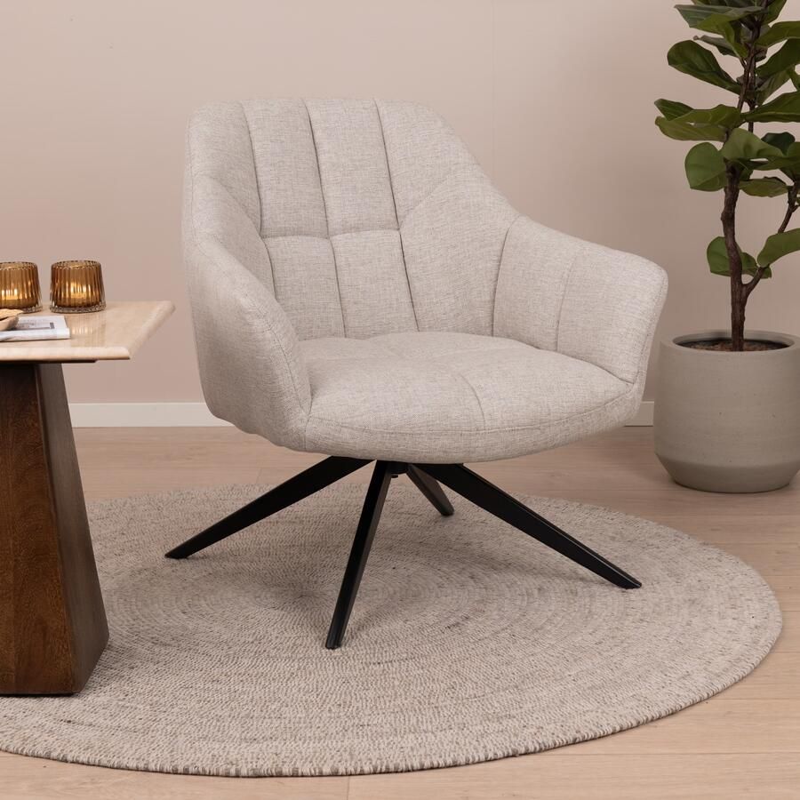 Livingfurn | Fauteuil Tom Sand | Zitmeubels woonkamer | Fauteuil