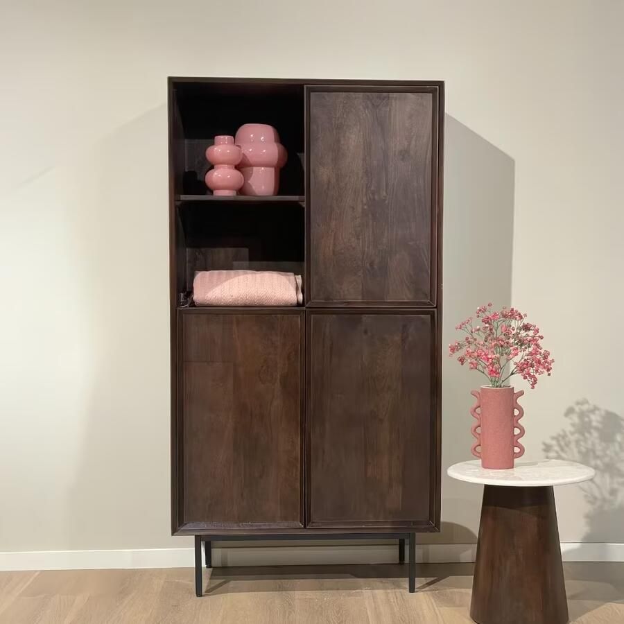 Livingfurn | Kast Ravenstein Brown 90cm | Woonkamer meubels | BergkastKast