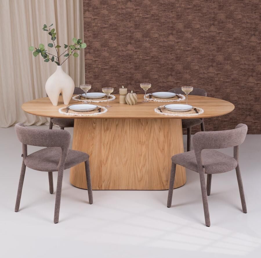 Livingfurn Ovale Eettafel Novero Eiken 200 x 110cm Naturel Ovaal