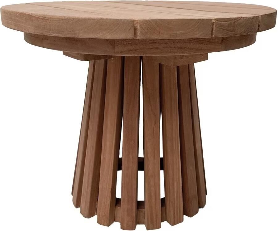 Livingfurn Ronde Bijzettafel Cindo Teakhout 50cm Naturel