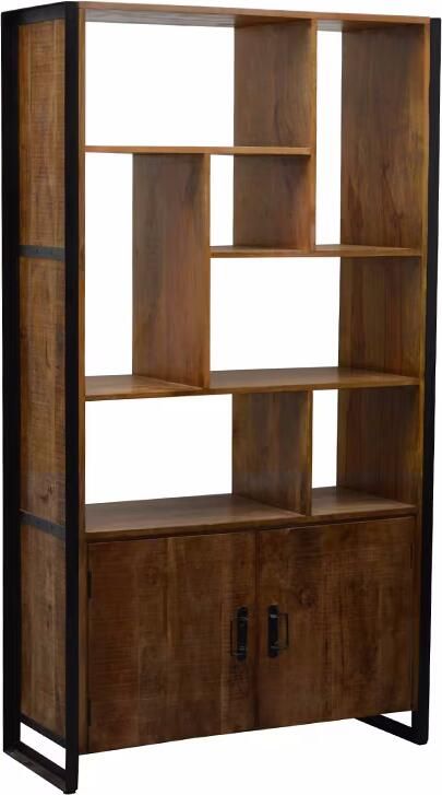 Livingfurn Wandkast Strong Mango en staal 213 x 120cm Hout