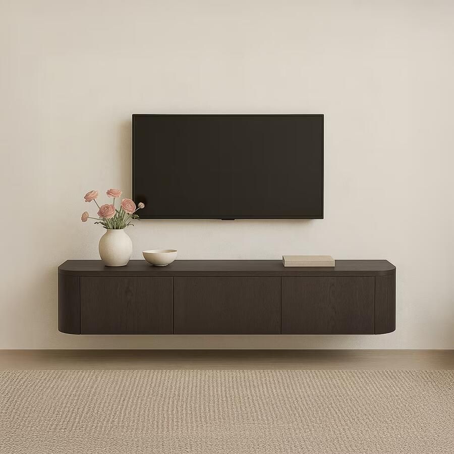 Livingfurn | Tv-dressoir Novero Espresso Zwevend 180cm | Woonkamer meubels | Tv-dressoir | Tv-meubel