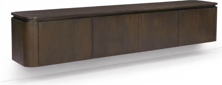 Livingfurn Zwevend TV-meubel Rivano Eiken 220cm Basalt