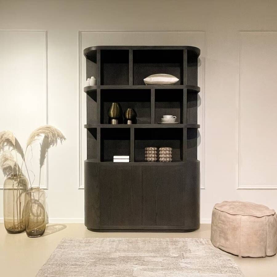 Livingfurn | Boekenkast Novero Espresso 145cm | Woonkamer meubels | BoekenkastKast