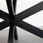 Livingfurn Ovale Eettafel Kala Spider Mangohout en staal 240 x 110cm zwart Ovaal - Thumbnail 3
