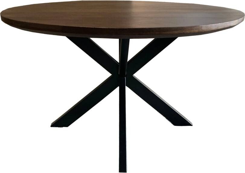 Livingfurn Ronde Eettafel Jesper Mangohout 130cm Bruin