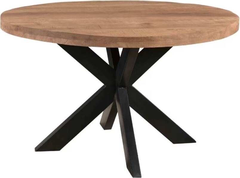 Livingfurn Ronde Eettafel Sturdy Mangohout 120cm Bruin