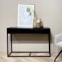 Livingfurn Sidetable Kala Mangohout en staal 120cm Zwart - Thumbnail 2