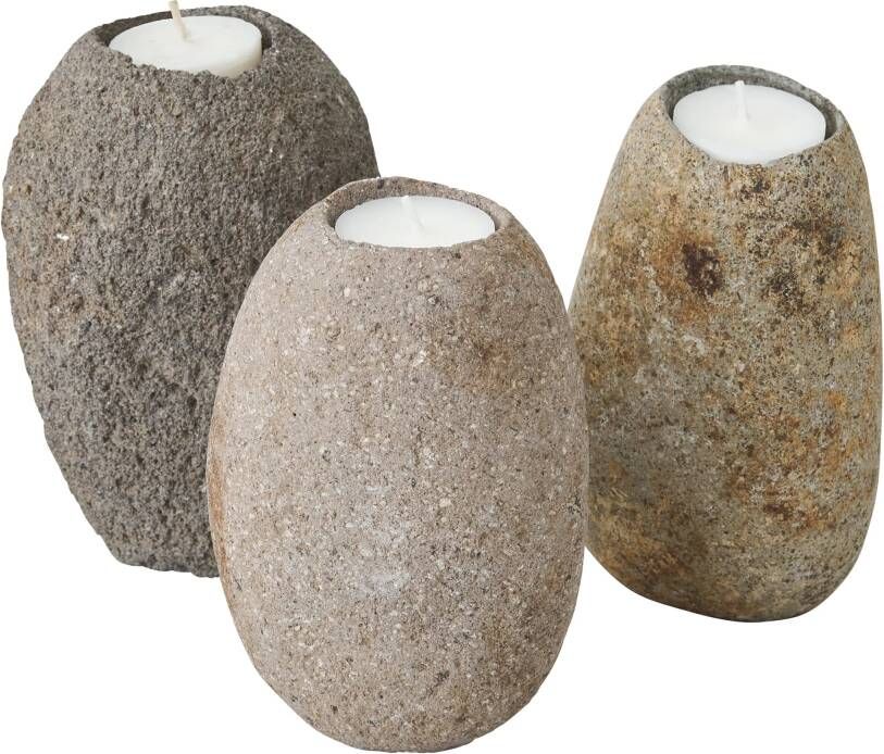 MUST Living Kaarshouder Riverstone Set van 3 stuks Bruin